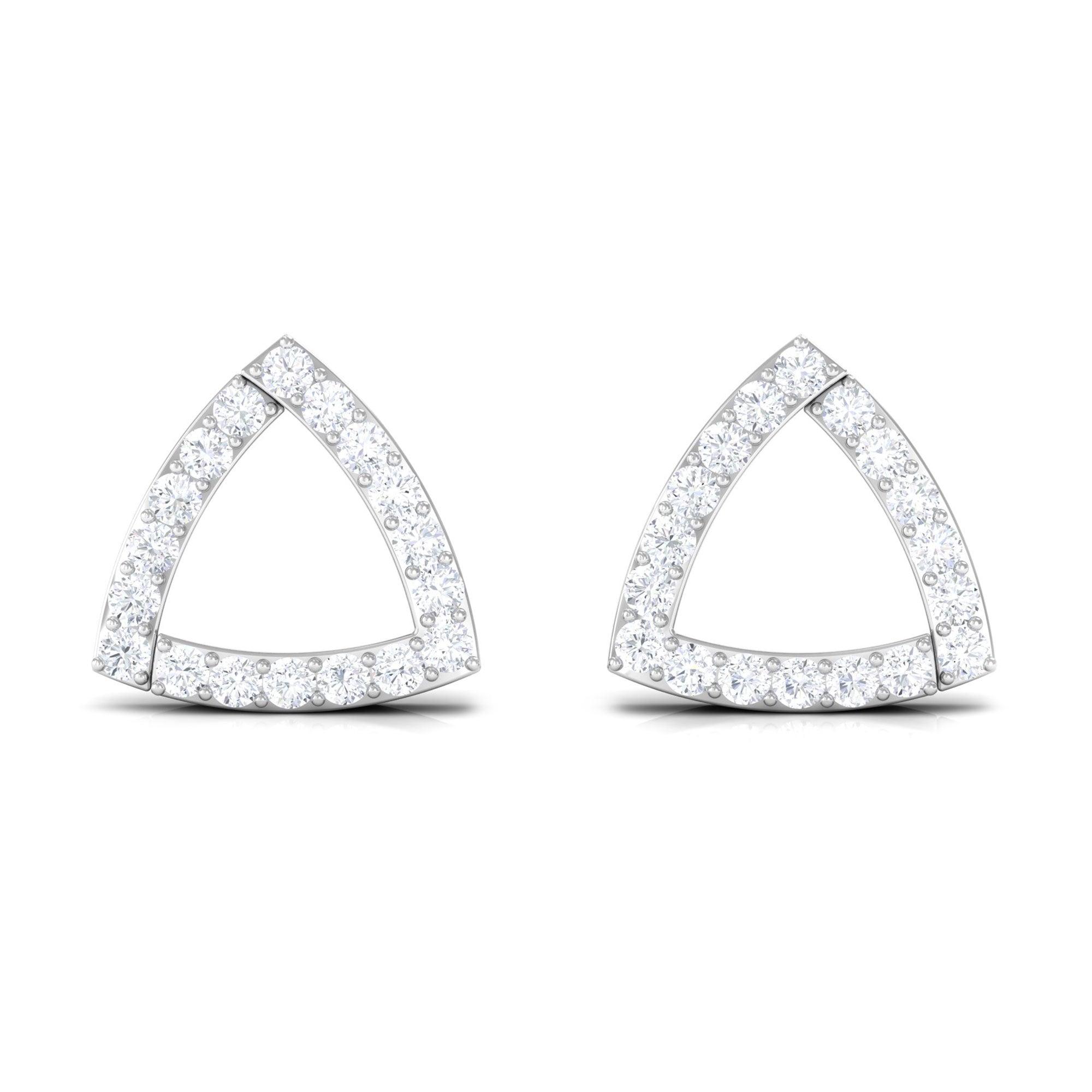 1/2 CT Moissanite Open Triangle Stud Earrings in Gold Moissanite - ( D-VS1 ) - Color and Clarity - Rosec Jewels