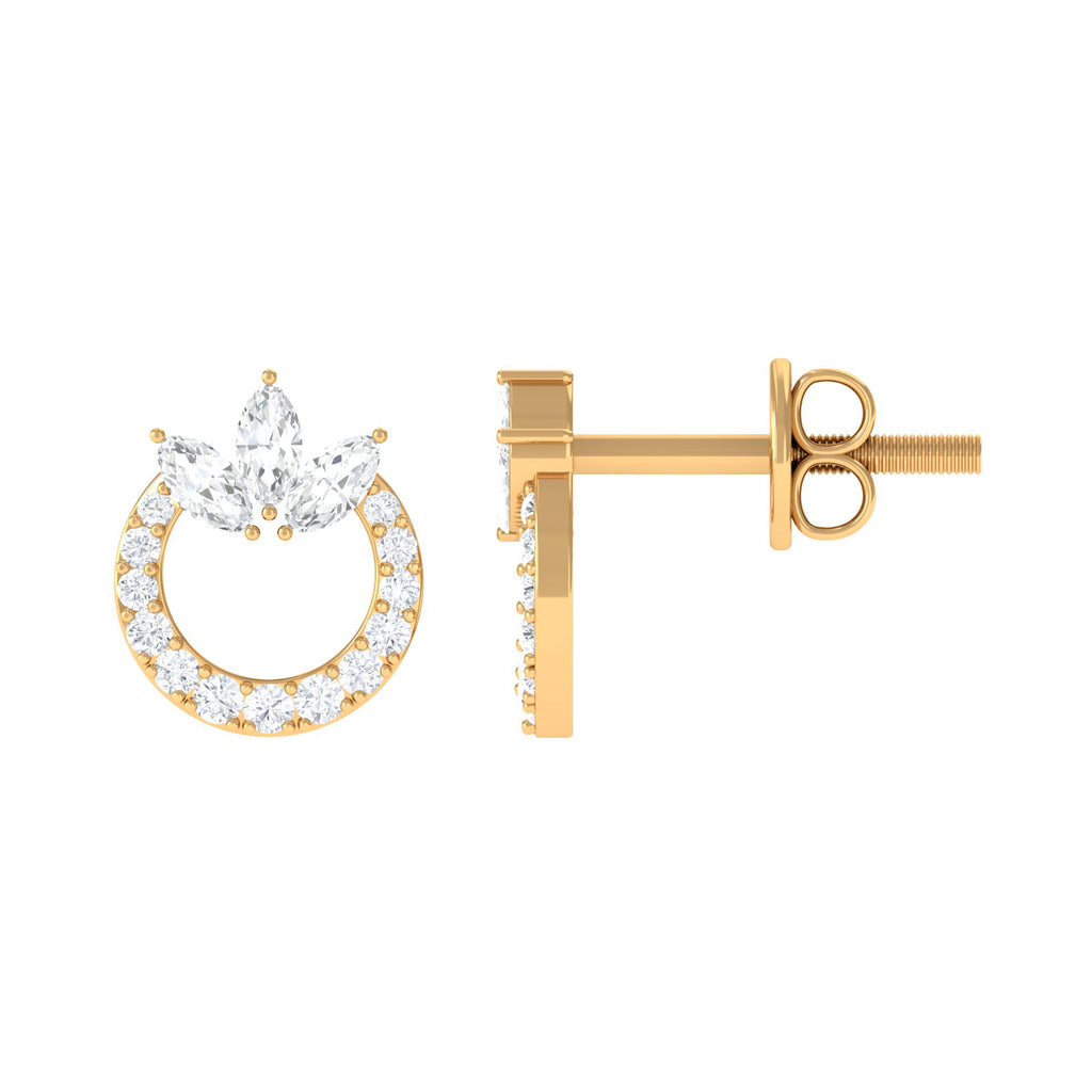 1/4 CT Marquise and Round Shape Zircon Eternity Stud Earrings Zircon - ( AAAA ) - Quality - Rosec Jewels