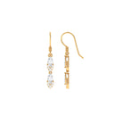 1.50 CT Zircon Minimal Dangle Earrings in Gold Zircon - ( AAAA ) - Quality - Rosec Jewels
