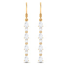 2.75 CT Pear and Round Cut Zircon Dangle Earrings Zircon - ( AAAA ) - Quality - Rosec Jewels