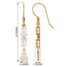 2.25 CT Oval and Round Cut Cubic Zirconia Dangle Earrings Zircon - ( AAAA ) - Quality - Rosec Jewels