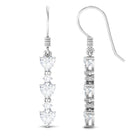 2 CT Heart and Round Shape Moissanite Dangle Earrings Moissanite - ( D-VS1 ) - Color and Clarity - Rosec Jewels