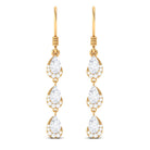 2 CT Pear and Round Cut Zircon Dangle Earrings Zircon - ( AAAA ) - Quality - Rosec Jewels