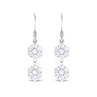 1.75 CT Round Cut Zircon Twin Flower Dangle Earrings Zircon - ( AAAA ) - Quality - Rosec Jewels
