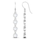2 CT Simple Zircon Dangle Earrings in Bezel Setting Zircon - ( AAAA ) - Quality - Rosec Jewels