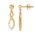 Minimal Moissanite Infinity Dangle Stud Earrings Moissanite - ( D-VS1 ) - Color and Clarity - Rosec Jewels