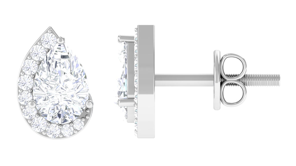 Minimal Lab Grown Diamond Teardrop Stud Earrings Lab Grown Diamond - ( EF-VS ) - Color and Clarity - Rosec Jewels