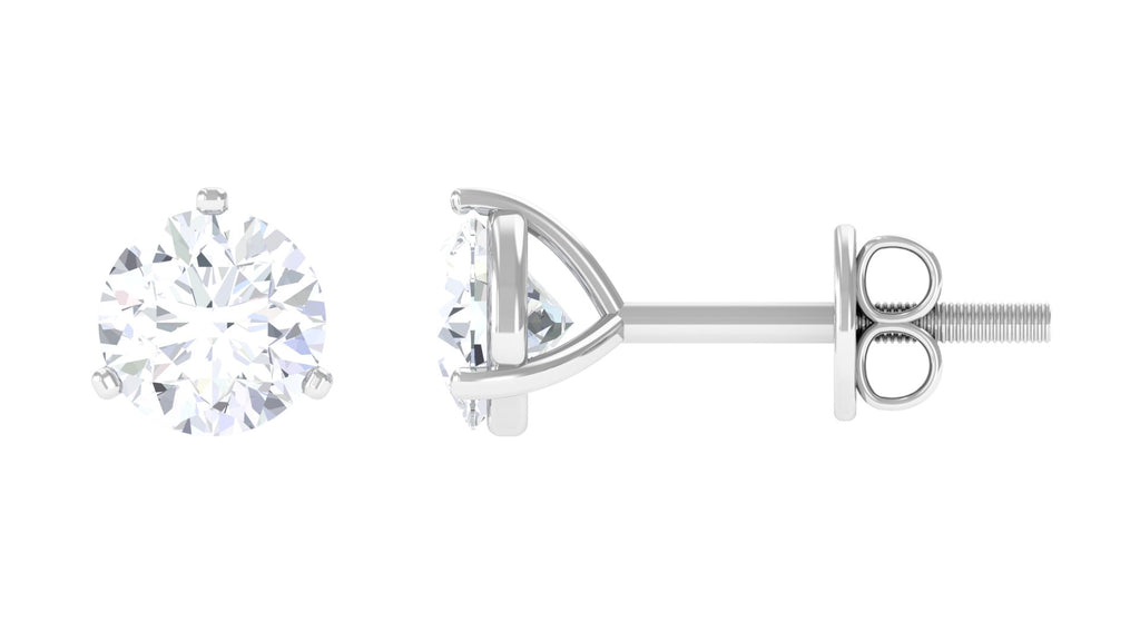 Solitaire Lab Grown Diamond Martini Stud Earrings Lab Grown Diamond - ( EF-VS ) - Color and Clarity - Rosec Jewels
