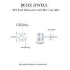 1.50 CT Moissanite Solitaire Stud Earrings Moissanite - ( D-VS1 ) - Color and Clarity - Rosec Jewels