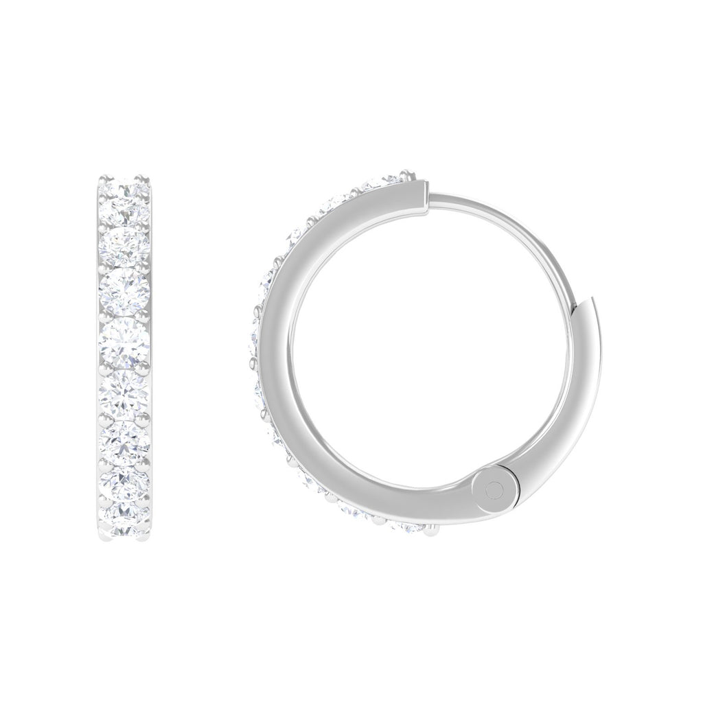 3/4 CT Round Cut Diamond Hoop Earrings Diamond - ( HI-SI ) - Color and Clarity - Rosec Jewels