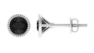 December Birthstone Black Onyx Solitaire Martini Stud Earrings Black Onyx - ( AAA ) - Quality - Rosec Jewels