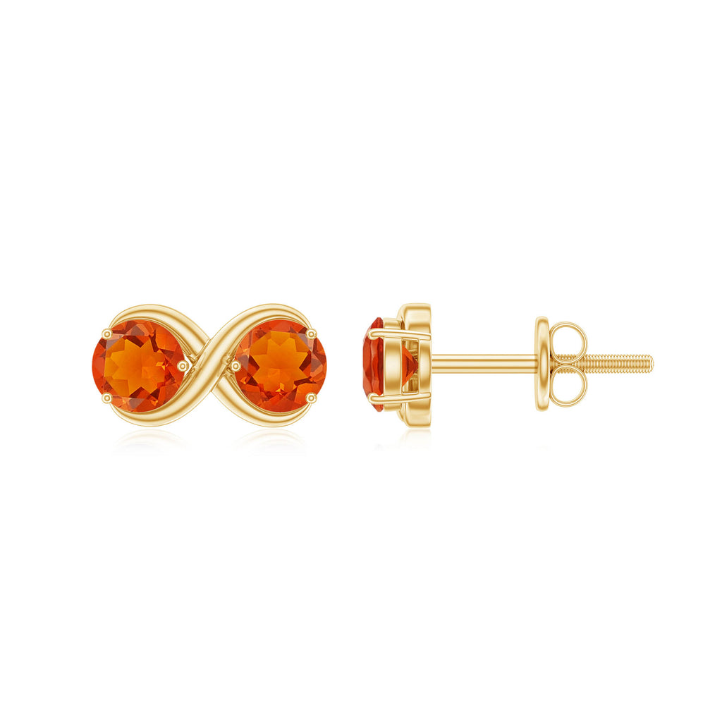 1 CT Simple Fire Opal Two Stone Infinity Stud Earrings Fire Opal - ( AAA ) - Quality - Rosec Jewels