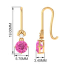 1.25 CT Simple Pink Sapphire Drop Earrings with Diamond Pink Sapphire - ( AAA ) - Quality - Rosec Jewels