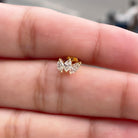 1/2 CT Marquise Cut Diamond Three Stone Stud Earrings Diamond - ( HI-SI ) - Color and Clarity - Rosec Jewels