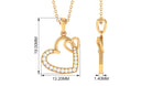 Natural Diamond Twin Interlocked Heart Pendant Necklace in Gold Diamond - ( HI-SI ) - Color and Clarity - Rosec Jewels