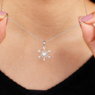 1/4 CT Snowflake Pendant for Women with Diamonds Diamond - ( HI-SI ) - Color and Clarity - Rosec Jewels