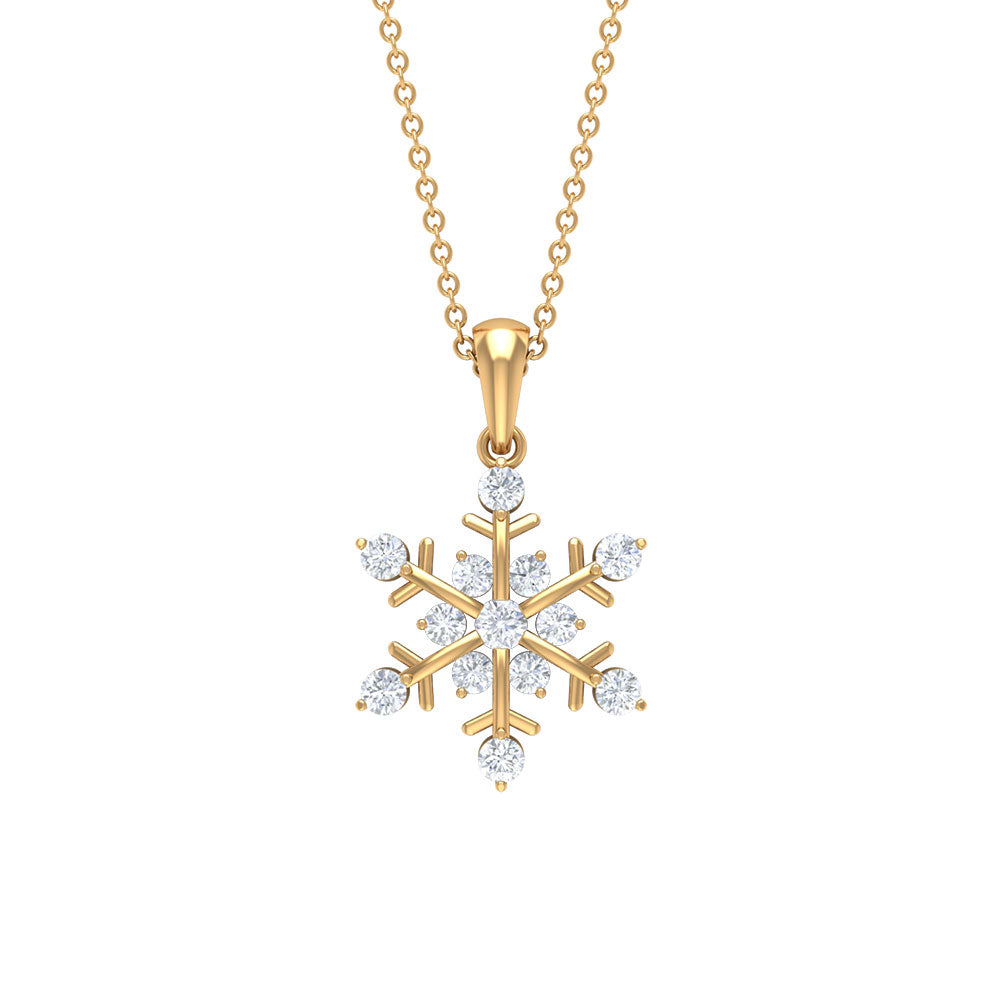 Certified Moissanite Scatter Snowflake Pendant Moissanite - ( D-VS1 ) - Color and Clarity - Rosec Jewels