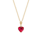 Heart Shape Lab Grown Ruby Solitaire Necklace Lab Created Ruby - ( AAAA ) - Quality - Rosec Jewels