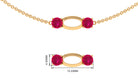 Rosec Jewels-Created Ruby Contemporary Station Chain Necklace in Gold
