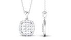 Round and Princess Cut Moissanite Pendant in Illusion Setting Moissanite - ( D-VS1 ) - Color and Clarity - Rosec Jewels
