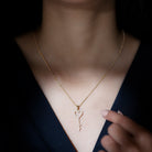 Simple Cubic Zirconia Heart Key Necklace Zircon - ( AAAA ) - Quality - Rosec Jewels