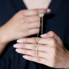 Simple Cubic Zirconia Heart Key Necklace Zircon - ( AAAA ) - Quality - Rosec Jewels