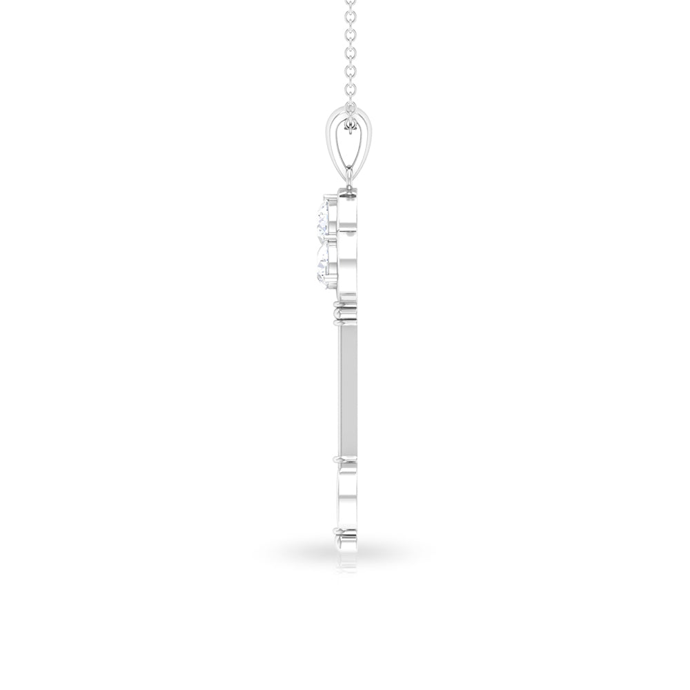 Rosec Jewels - Elegant Cubic Zirconia Key Pendant Necklace