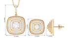 3.75 CT Round Cut Zircon Statement Jewelry Set in Gold Zircon - ( AAAA ) - Quality - Rosec Jewels