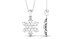 1.25 CT Certified Moissanite Snowflake Pendant in Gold Moissanite - ( D-VS1 ) - Color and Clarity - Rosec Jewels