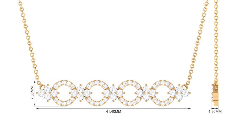 1.25 CT Cubic Zirconia Bridal Bar Necklace in Gold Zircon - ( AAAA ) - Quality - Rosec Jewels