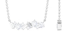 0.75 CT Certified Cubic Zirconia Cluster Bar Necklace in Prong Setting Zircon - ( AAAA ) - Quality - Rosec Jewels