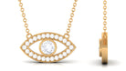 Bezel Set Cubic Zirconia Evil Eye Necklace Zircon - ( AAAA ) - Quality - Rosec Jewels