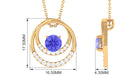 Real Tanzanite and Diamond Open Circle Pendant Tanzanite - ( AAA ) - Quality - Rosec Jewels