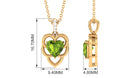 Real Peridot Heart Pendant with Diamond Accent Bail Peridot - ( AAA ) - Quality - Rosec Jewels