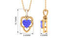 Real Tanzanite Heart Pendant with Diamond Accent Bail Tanzanite - ( AAA ) - Quality - Rosec Jewels