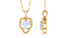 Real Moonstone Heart Pendant with Diamond Accent Bail Moonstone - ( AAA ) - Quality - Rosec Jewels