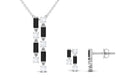 Black Spinel and Diamond Dangle Jewelry Set Black Spinel - ( AAA ) - Quality - Rosec Jewels