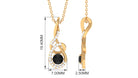 Round Black and White Diamond Twisted Pendant Necklace Black Diamond - ( AAA ) - Quality - Rosec Jewels