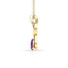 Pear Cut Amethyst and Diamond Infinity Pendant Necklace Amethyst - ( AAA ) - Quality - Rosec Jewels