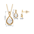 Moissanite Solitaire and Gold Infinity Jewelry Set Moissanite - ( D-VS1 ) - Color and Clarity - Rosec Jewels