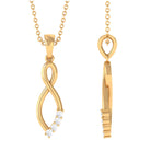 Natural Diamond Gold Infinity Pendant Necklace Diamond - ( HI-SI ) - Color and Clarity - Rosec Jewels