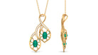 1 CT Oval Cut Emerald Infinity Pendant with Diamond Stones Emerald - ( AAA ) - Quality - Rosec Jewels