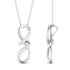 Two Tone Diamond Infinity Twisted Pendant Diamond - ( HI-SI ) - Color and Clarity - Rosec Jewels
