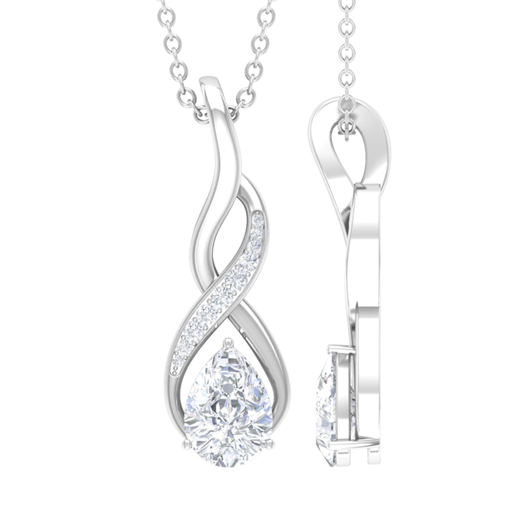 Pear Shape Moissanite Infinity Pendant Moissanite - ( D-VS1 ) - Color and Clarity - Rosec Jewels