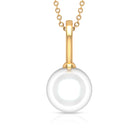 Bead Set Round Freshwater Pearl Solitaire Pendant Freshwater Pearl - ( AAA ) - Quality - Rosec Jewels
