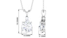 Simulated Diamond Simple Pendant Necklace Zircon - ( AAAA ) - Quality - Rosec Jewels