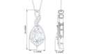 Pear Cut Cubic Zirconia Teardrop Pendant Necklace Zircon - ( AAAA ) - Quality - Rosec Jewels