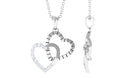 Certified Moissanite Twin Heart Pendant Necklace Moissanite - ( D-VS1 ) - Color and Clarity - Rosec Jewels