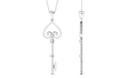Moissanite Simple Heart Key Pendant Necklace Moissanite - ( D-VS1 ) - Color and Clarity - Rosec Jewels