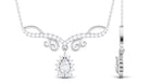 1.50 CT Pear and Round Shape Moissanite Drop Necklace Moissanite - ( D-VS1 ) - Color and Clarity - Rosec Jewels